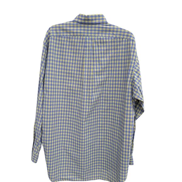 Ralph Lauren Bottom Down Blake Yellow & Blue Plaid Men's Size Large Classic - Picture 3 of 8